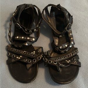 Black Studded Women's Sandals